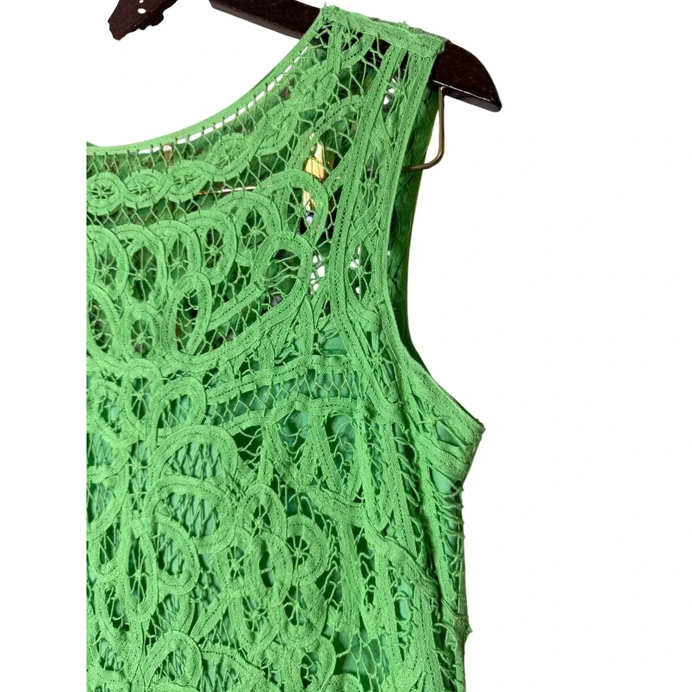 Lilly Pulitzer Green Lace‎ Shift Dress Sleeveless Scoop Neck Back Zip Small
